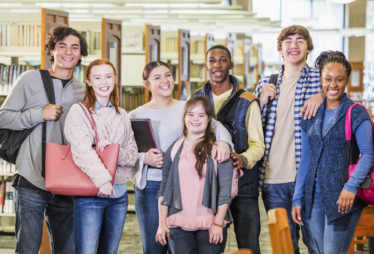Student receiving educational support in a school setting